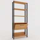 Ver imagem 7 de Closet Amanda 1 Porta 3 Prateleiras 100% Mdf Freijó/Preto Fosco - Pnr Móveis