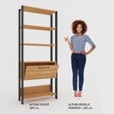 Ver mais imagens de Closet Amanda 1 Porta 3 Prateleiras 100% Mdf Freijó/Preto Fosco - Pnr Móveis