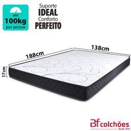 Colchão Casal Bf Colchoes Espuma D33 A Vácuo Ortopédica Certificada 138x188x17cm BF  - 2