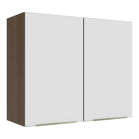 Armário Aéreo 80 Cm 2 Portas Rustic/branco Veludo