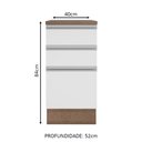 Ver imagem 2 de Balcão Madesa Glamy 40 cm 3 Gavetas Rustic/Branco Cor:Rustic/Branco