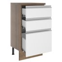 Ver imagem 3 de Balcão Madesa Glamy 40 cm 3 Gavetas Rustic/Branco Cor:Rustic/Branco