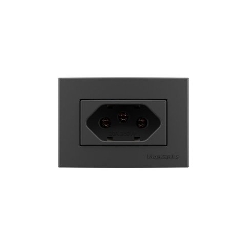 Placa para Móveis 65x45 com Tomada Margirius Sleek Colors 2p+t 20a Grafite