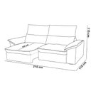 Ver imagem 2 de Sofá 3 Lugares Retrátil Reclinável para Sala 210cm Giotto F04 Veludo Marrom Claro - Lyam Decor