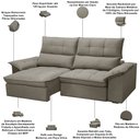 Ver imagem 4 de Sofá 3 Lugares Retrátil Reclinável para Sala 210cm Giotto F04 Veludo Marrom Claro - Lyam Decor