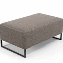 Ver imagem 1 de Puff Decorativo Sala De Estar Cléo 90cm Base De Ferro Preto W01 Bouclê Bege - Lyam Decor