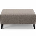 Ver imagem 3 de Puff Decorativo Sala De Estar Cléo 90cm Base De Ferro Preto W01 Bouclê Bege - Lyam Decor