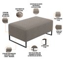 Ver imagem 4 de Puff Decorativo Sala De Estar Cléo 90cm Base De Ferro Preto W01 Bouclê Bege - Lyam Decor