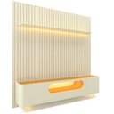 Ver mais imagens de Painel e Rack Nobre Ripado com LED Pés de Vidro 230 Off White - Gelius