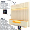 Ver imagem 2 de Painel e Rack Nobre Ripado com LED Pés de Vidro 230 Off White - Gelius