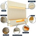 Ver imagem 3 de Painel e Rack Nobre Ripado com LED Pés de Vidro 230 Off White - Gelius