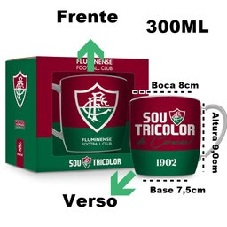 Caneca Porcelana Premium Brasfoot Fluminense 300ml Urban Licenciada Branco - 3