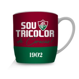Caneca Porcelana Premium Brasfoot Fluminense 300ml Urban Licenciada Branco - 2