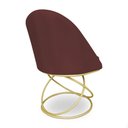 Ver imagem 6 de Kit 02 Cadeiras Poltrona de Jantar Bela Suede Marsala Base Metálica Luxo Dourado - Pallazio