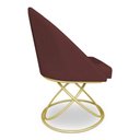 Ver imagem 5 de Kit 02 Cadeiras Poltrona de Jantar Bela Suede Marsala Base Metálica Luxo Dourado - Pallazio