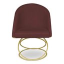 Ver imagem 4 de Kit 02 Cadeiras Poltrona de Jantar Bela Suede Marsala Base Metálica Luxo Dourado - Pallazio