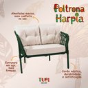 Ver imagem 3 de Poltrona em Aço e Corda Náutica Verde Harpia Assento e Almofadas Tecido Bege