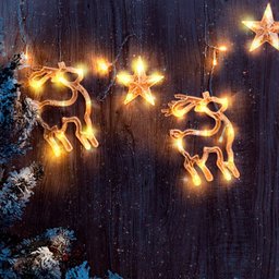 Cascata de Símbolos Natalinos com 8 Funções 120 Leds Branco Quente 220v 2,5 Metros - 6