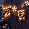 Cascata de Símbolos Natalinos com 8 Funções 120 Leds Branco Quente 220v 2,5 Metros - 6