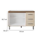 Ver imagem 2 de Balcão para Pia de Cozinha 1,20 Bianca com 2 Portas e 3 Gavetas Savana/off White - Moblis