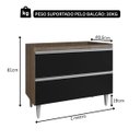 Ver imagem 3 de Balcao Pia Cozinha Compacto 1 M 2 Portas sem Tampo Madeira Cor,:freijó Preto