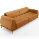 Ver imagem 1 de Sofá 3 Lugares Kiev 230cm D02 Base Castanho Pés D'ouro Couríssimo Whisky B-90