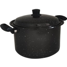 Panela Caldeirão 7 Litros Esmaltada Com Tampa Bojuda Panela Grande N24 Preto - 5