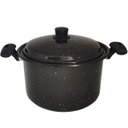 Ver imagem 1 de Panela Caldeirão 7 Litros Esmaltada Com Tampa Bojuda Panela Grande N24 Preto