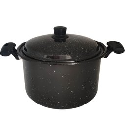 Panela Caldeirão 7 Litros Esmaltada Com Tampa Bojuda Panela Grande N24 Preto - 1