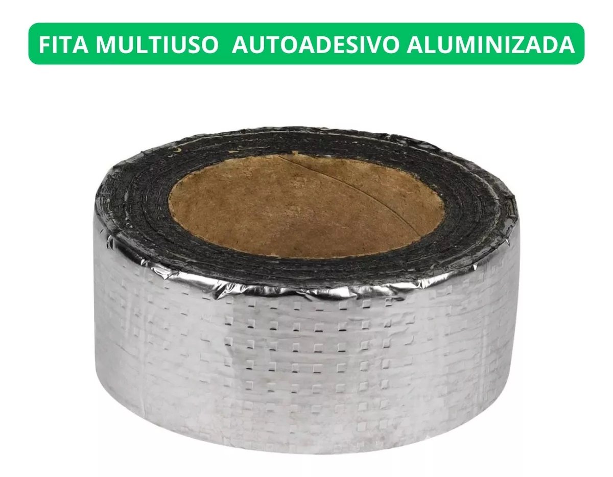 Fita Manta Asfaltica Impermeabilizante para Vazamento e Furo Telhado Laje Rufo 5cm X 5m Auto Adesiva - 2