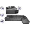 Ver imagem 2 de Sofá de Canto 4.80x2.36m Retrátil e Reclinável com Molas Cama inBox Platinum Direito Suede Cinza