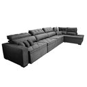 Ver mais imagens de Sofá de Canto 4.80x2.36m Retrátil e Reclinável com Molas Cama inBox Platinum Direito Suede Cinza