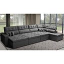 Ver imagem 1 de Sofá de Canto 4.80x2.36m Retrátil e Reclinável com Molas Cama inBox Platinum Direito Suede Cinza