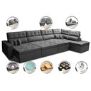Ver imagem 3 de Sofá de Canto 4.80x2.36m Retrátil e Reclinável com Molas Cama inBox Platinum Direito Suede Cinza
