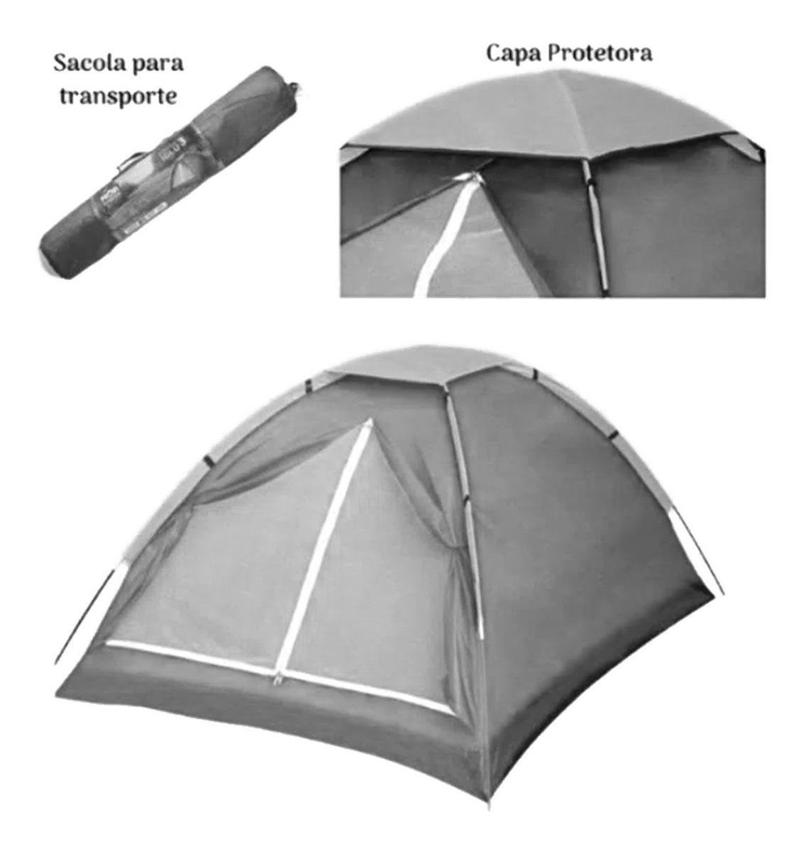 Barraca Iglu Retiro Camping Impermeável 4 Pessoas com Bolsa - 2