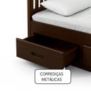Ver imagem 5 de Cama Viúva 06 Gavetas Madeira Maciça Marrom/Imbuia Spot