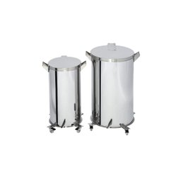 Lixeira Pedal, Rodízio e Alça 100l de Aço Inox - 6