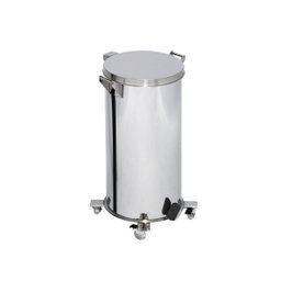 Lixeira Pedal, Rodízio e Alça 100l de Aço Inox - 1