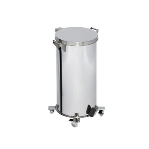 Lixeira Pedal, Rodízio e Alça 100l de Aço Inox