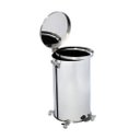 Ver imagem 2 de Lixeira Pedal, Rodízio e Alça 100l de Aço Inox