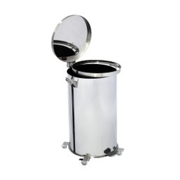 Lixeira Pedal, Rodízio e Alça 100l de Aço Inox - 2