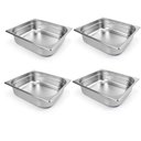 Ver imagem 2 de Kit 4 Cubas Gastronômica Inox 2/3 100mm Restaurante 8,86l Buffet 32,4x35,4cm
