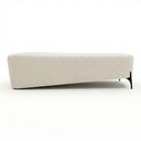 Ver imagem 1 de Puff Recamier Decorativo Orgânico Lavie 140cm Premium Bouclê Bege - Abmaza