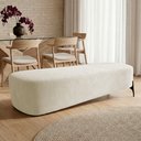 Ver imagem 2 de Puff Recamier Decorativo Orgânico Lavie 140cm Premium Bouclê Bege - Abmaza