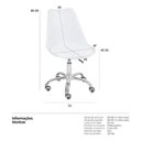 Ver imagem 3 de Cadeira Saarinen Office Executiva Couro Sintético Base com Rodízios Giratória Branco Decoreshop