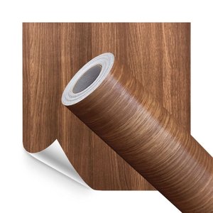 Adesivo Vinilico Lavavel para Piso Texturizado Madeira Cedro Escura