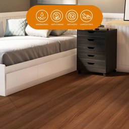 Adesivo Vinilico Lavavel para Piso Texturizado Madeira Cedro Escura - 8