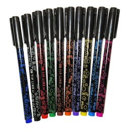 Caneta Esferográfica Tip Line 0.4mm Estojo C/ 10 Cores Cis - 5