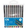 Caneta Esferográfica Tip Line 0.4mm Estojo C/ 10 Cores Cis - 2