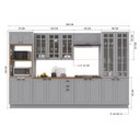 Ver imagem 4 de Cozinha Modulada Completa Americana 100% MDF 350cm com Rodapé Provence Multimóveis Crink-CPL001